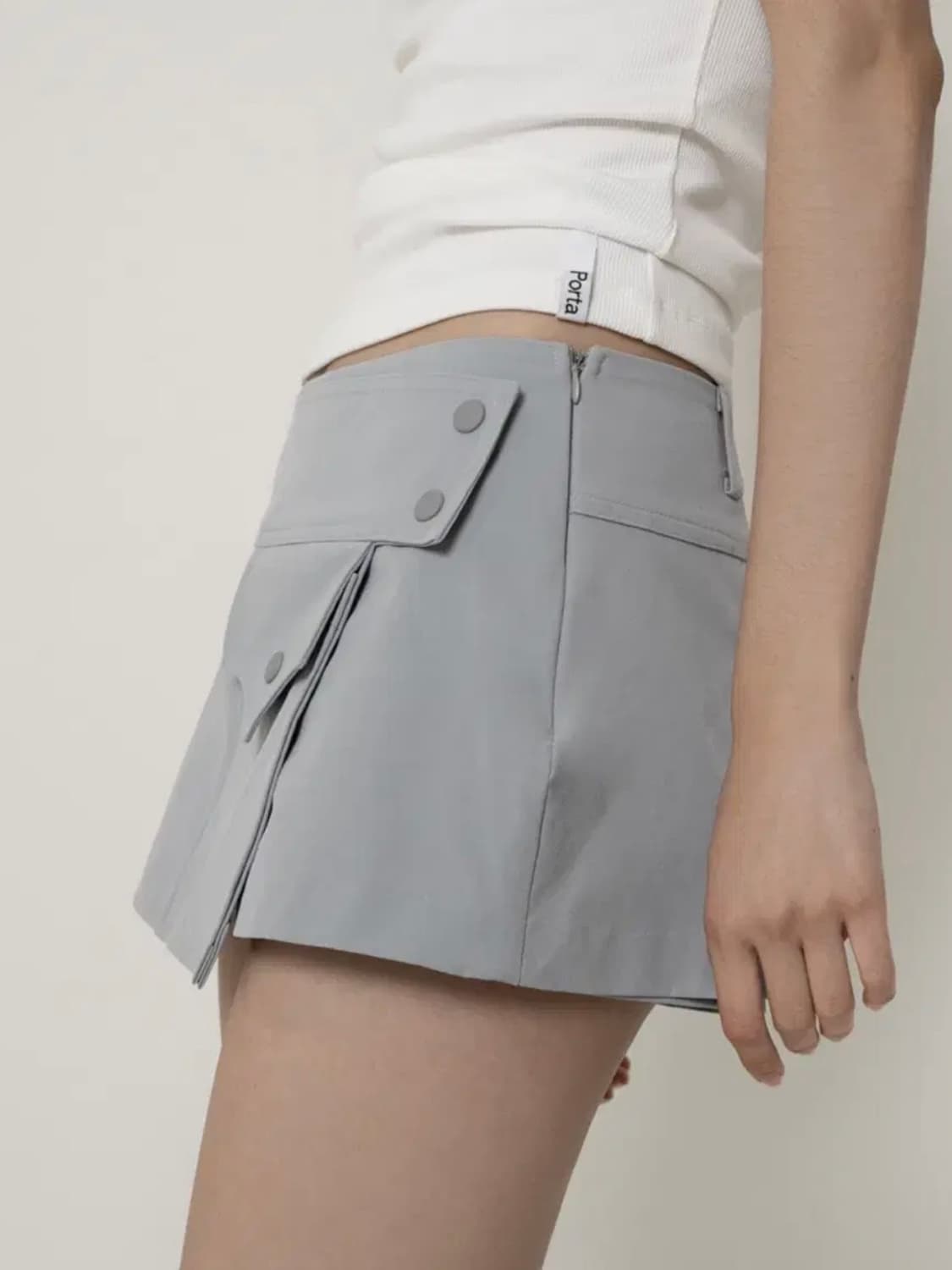 더포르타 button pocket wrap skirt 상품이미지2