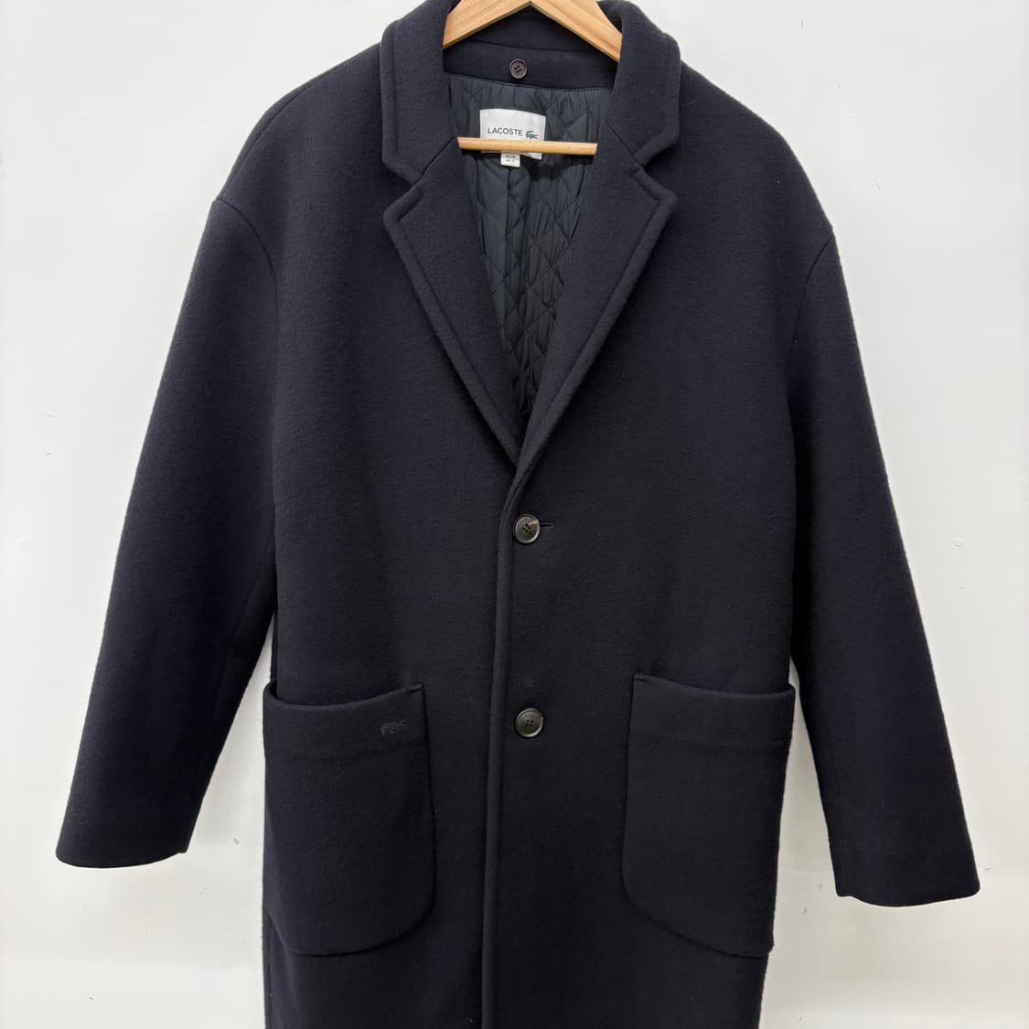 라코스테 블랙 모직 코트 남L 상품이미지2