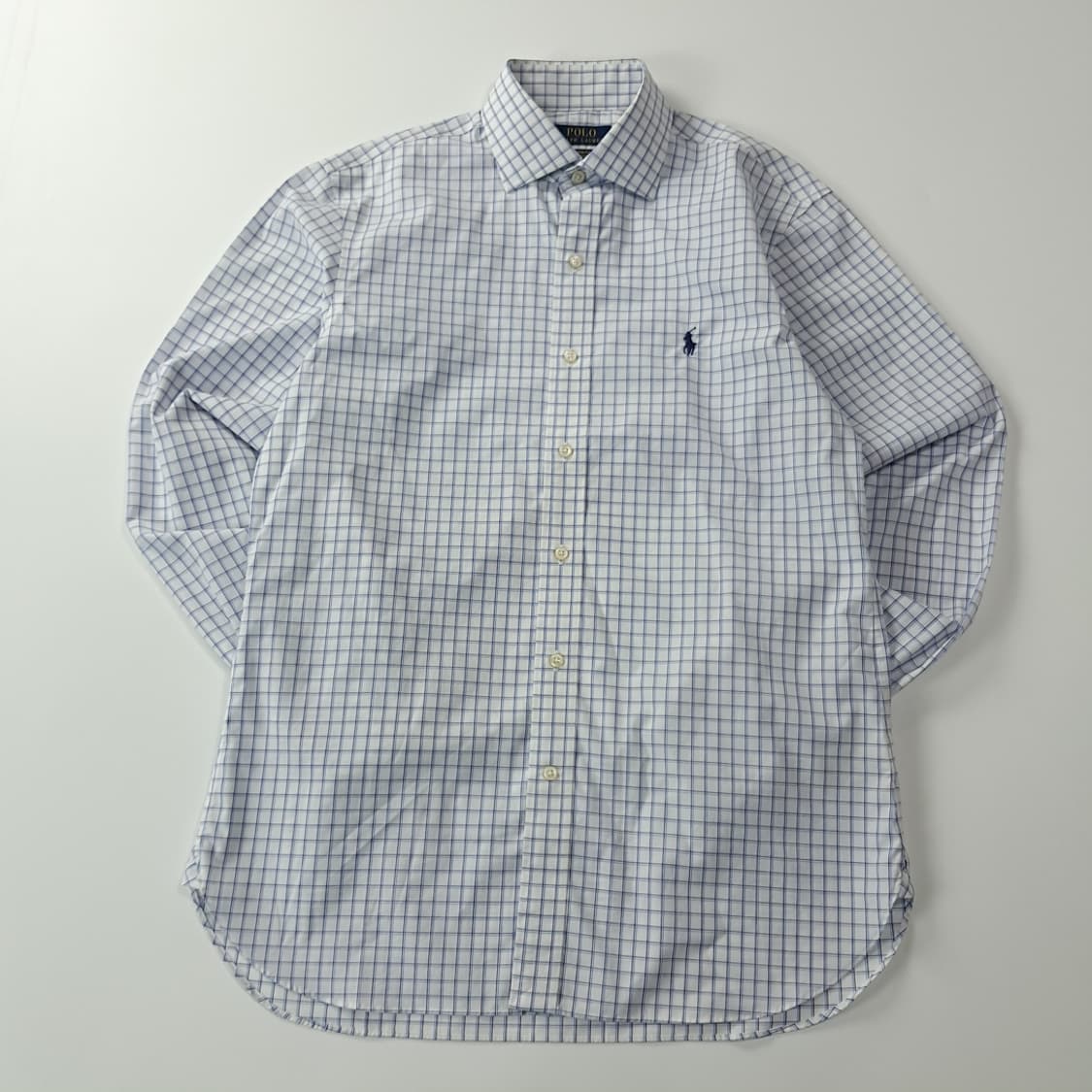 CK252 M 폴로 블루 멀티 스몰체크 이지케어 셔츠 남방 상품이미지1