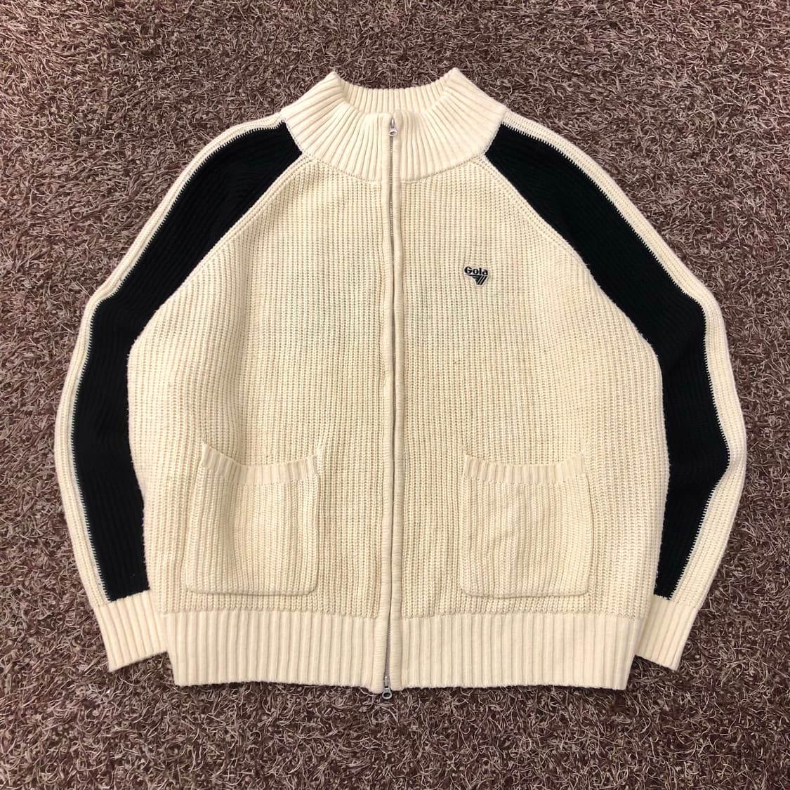 골라 Gola 백로고 니트 집업 자켓 상품이미지2