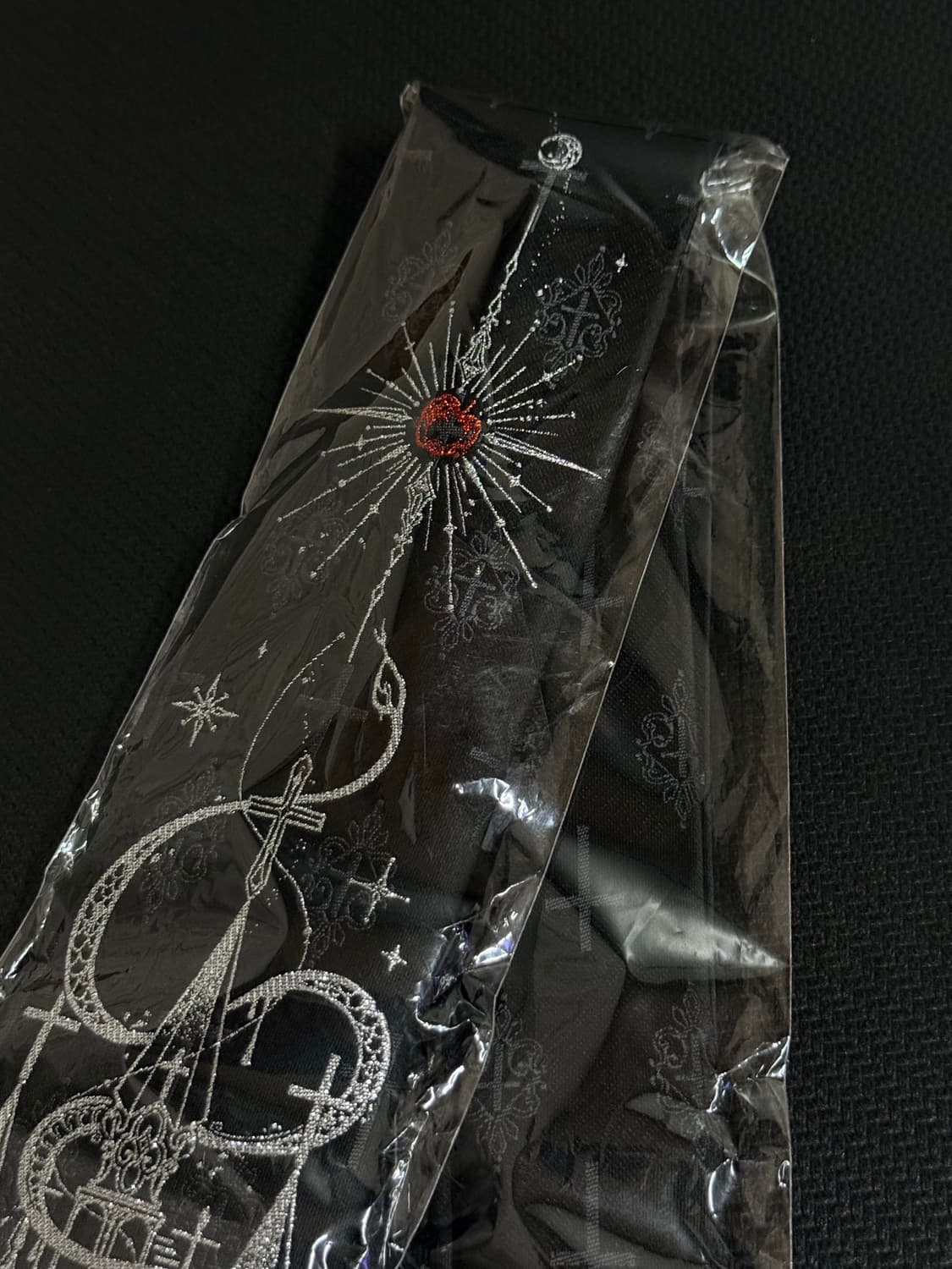 블랙 실버 자수 넥타이 상품이미지4