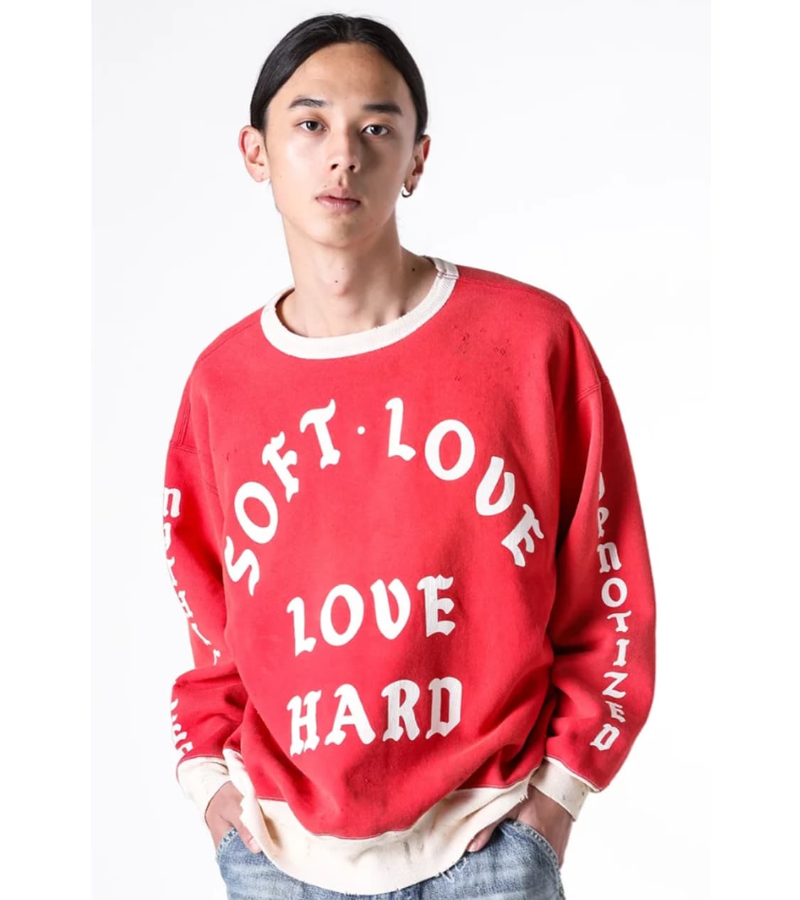 [새상품/L] 세인트미카엘 소프트 러브 스웻셔츠 레드 맨투맨 상품이미지1