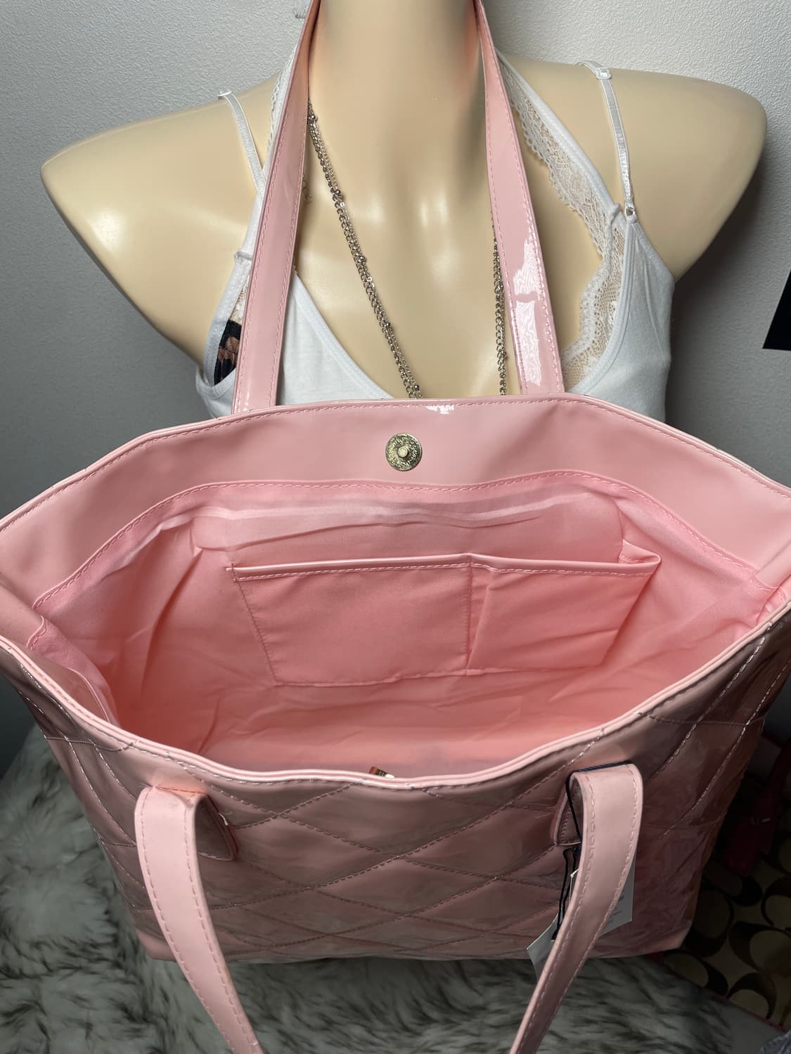 Agatha 아가타 핑크 에나멜 토트백 상품이미지6