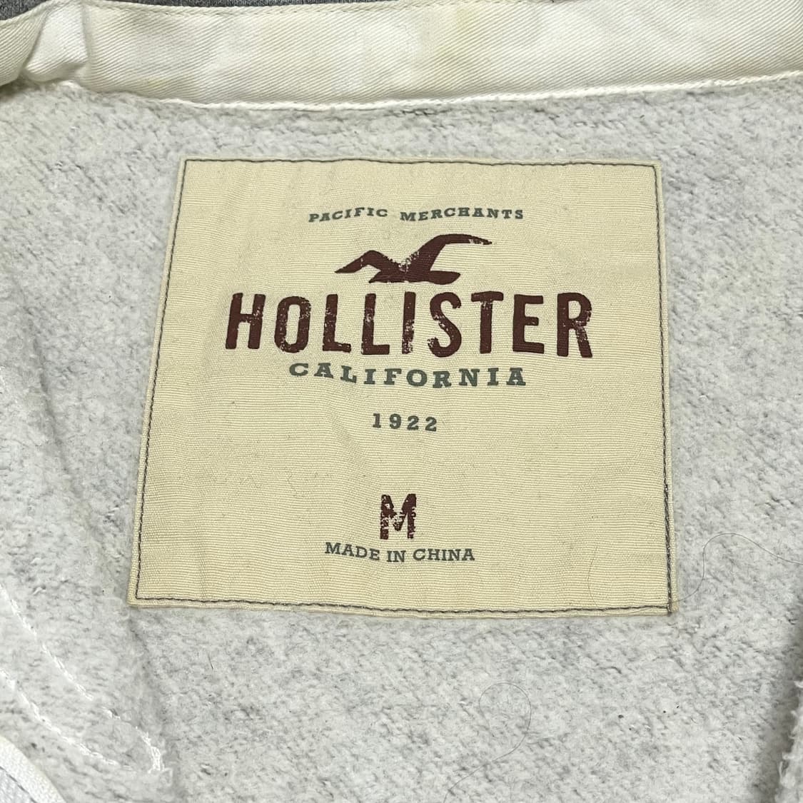 홀리스터 스펠로고 그레이 기모 후드집업 남성M 상품이미지5