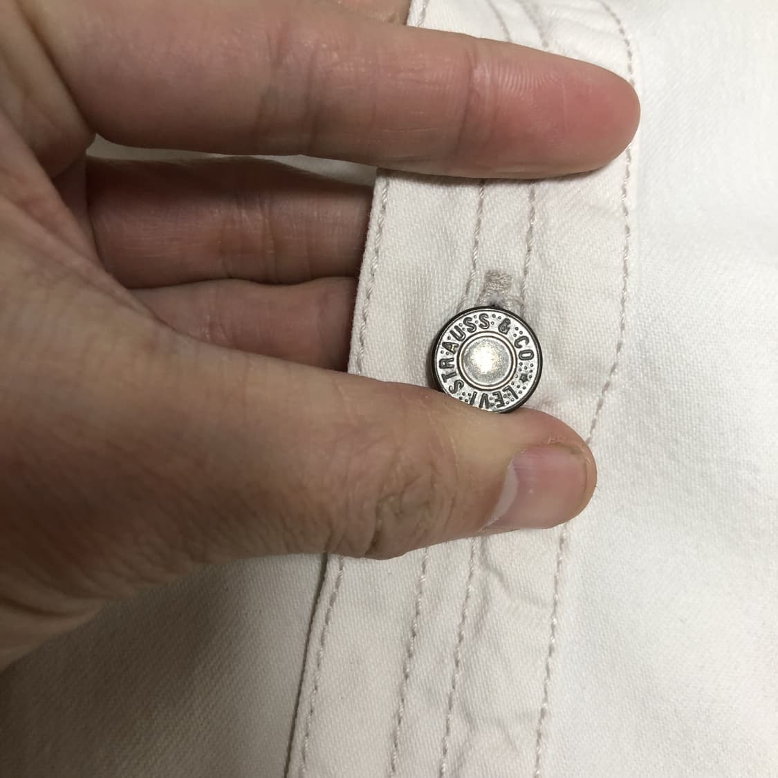 (M) 90's 리바이스 빈티지 트윌 투포켓 리벳 워크 셔츠 아이보리 상품이미지4