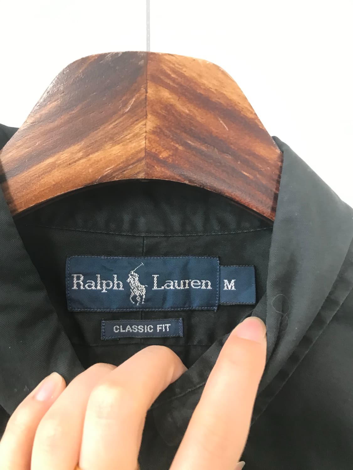 폴로 랄프로렌 자수로고 블랙 솔리드 셔츠 상품이미지6