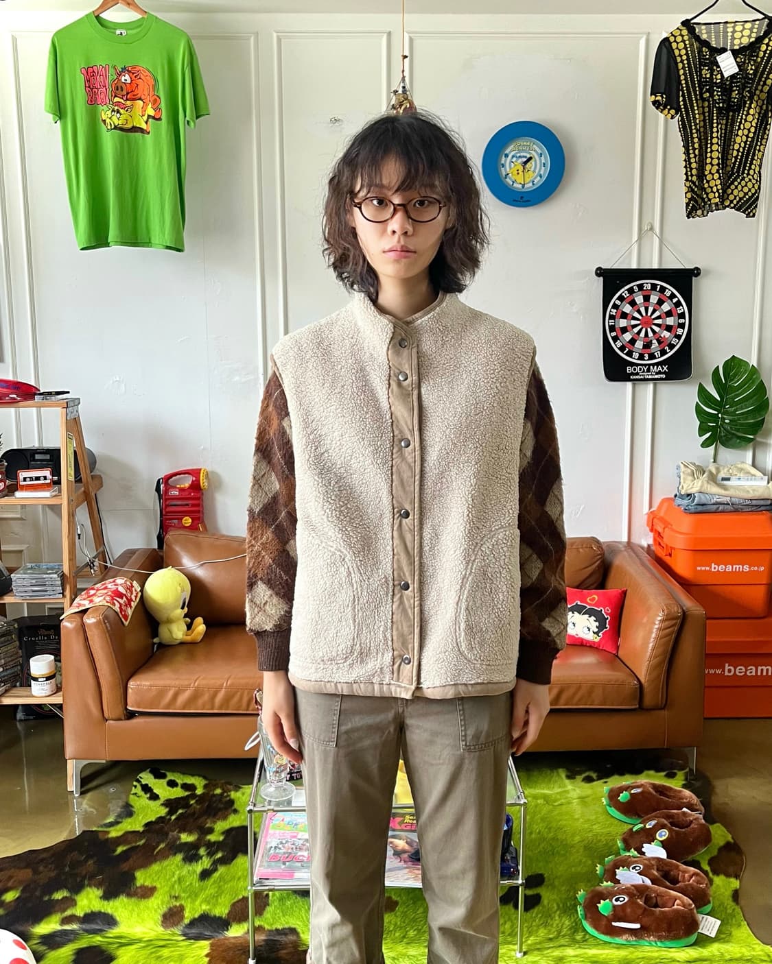 ONIGIRI Reversible Fleece / Suede Vest 상품이미지4