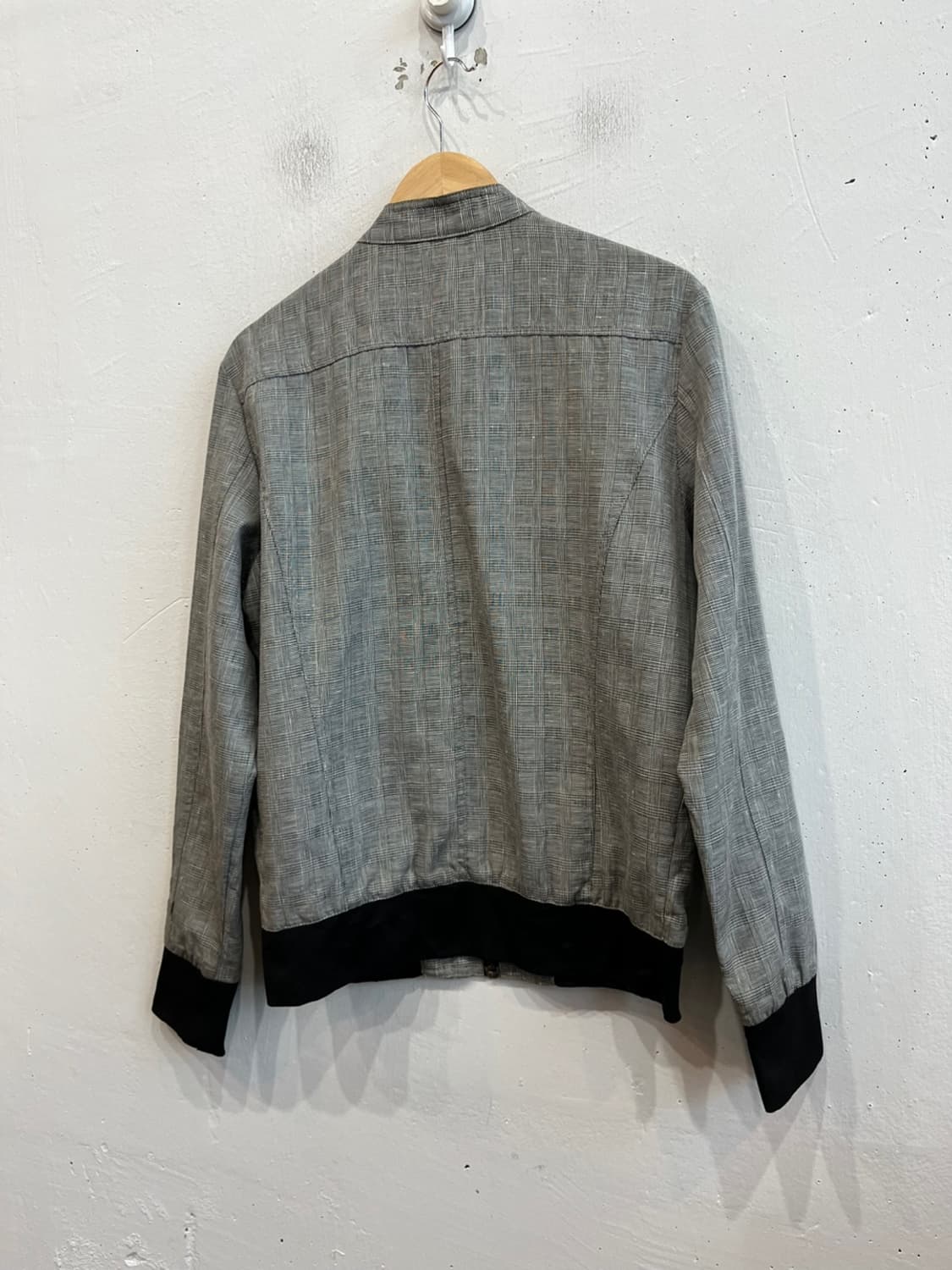 ZARA MAN 자라 린넨 체크 봄버 블루종 자켓 상품이미지3