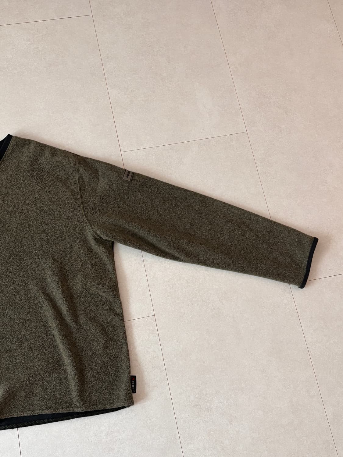 90s Polo Sport × Polartec 브이넥 플리스 L 카키블랙 상품이미지2