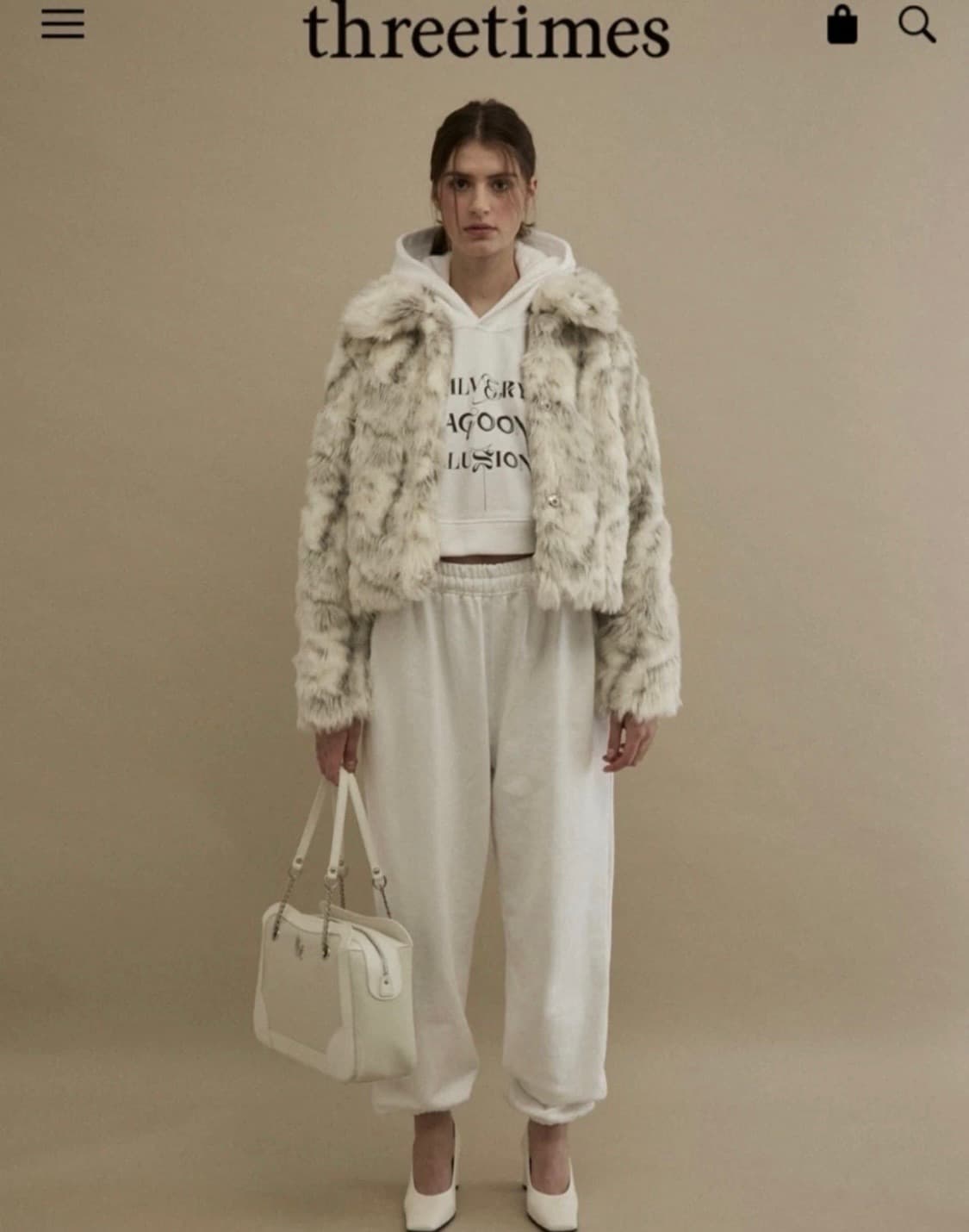 쓰리타임즈 머랭 퍼 자켓 상품이미지2