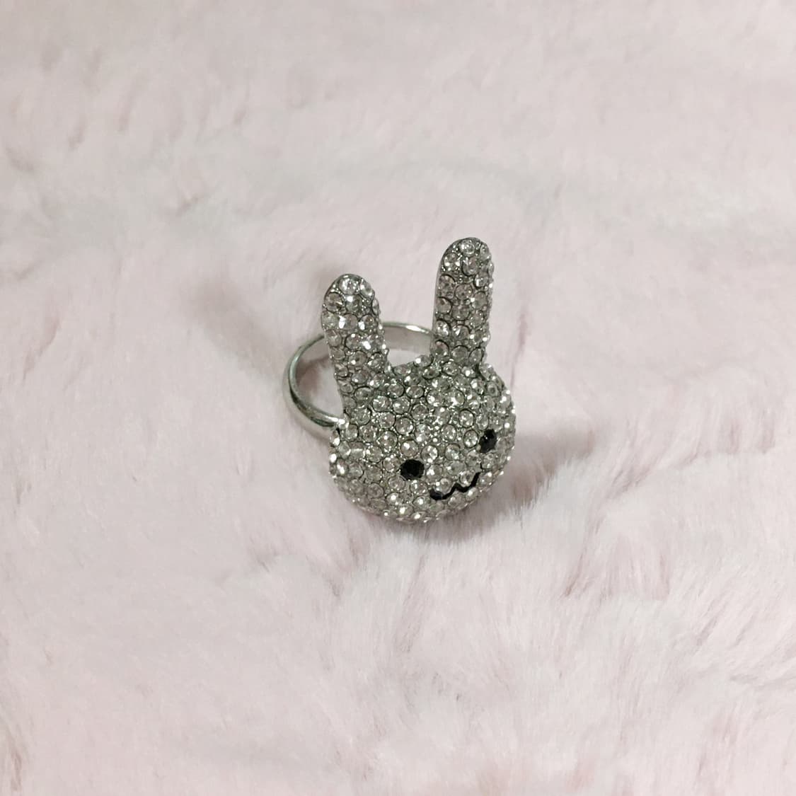 토끼 큐빅 반지 갸루 데코라 헤이세이 상품이미지1
