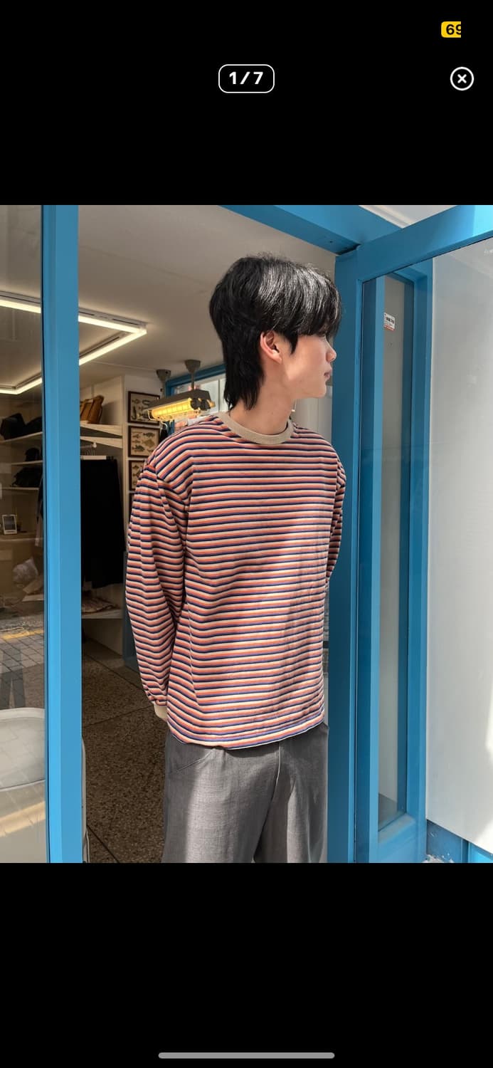 (첫번째 사진은 이전판매자분 사진입니다) 빔즈 스트라이프 티 상품이미지1