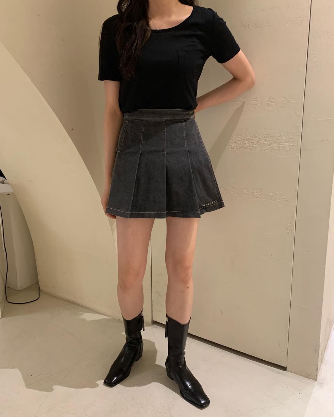 버저리 데님 스커트 상품이미지3