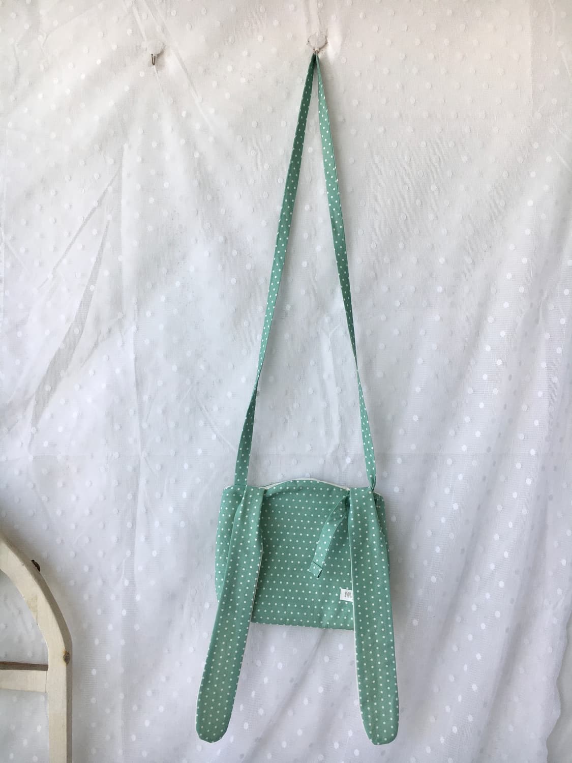[HANDMADE]핸드메이드 민트 도트 토끼 크로스백 모리걸 상품이미지6