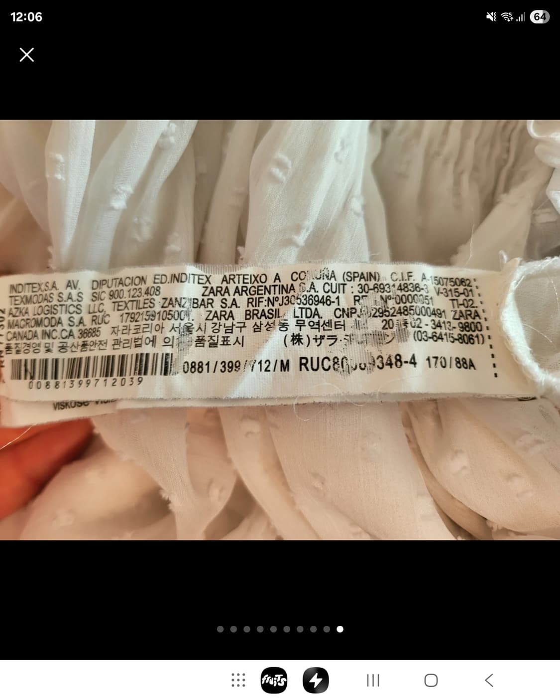 자라 쉬폰 레이스 레이어드 블라우스 스머그드 상품이미지9