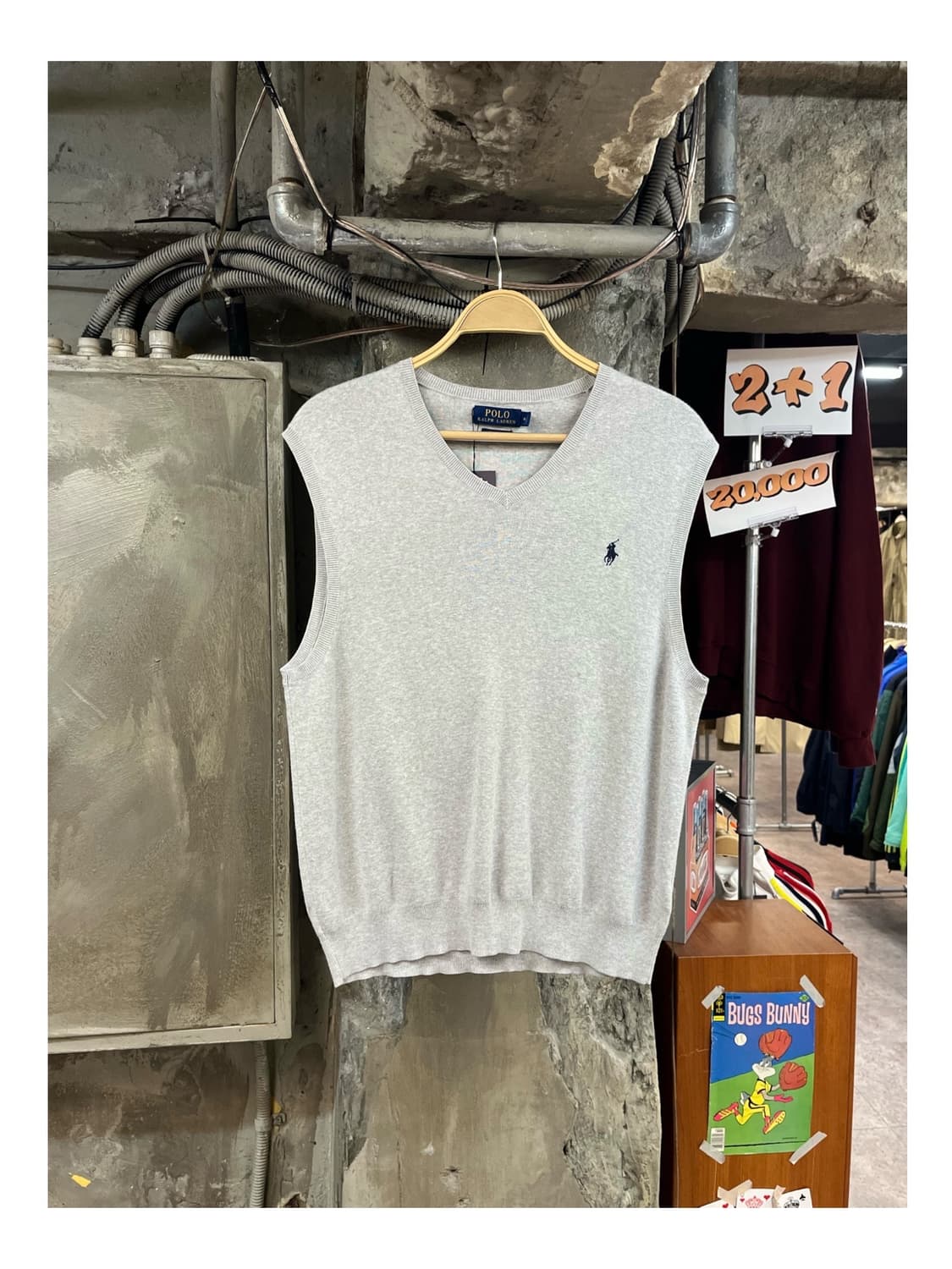 폴로 랄프로렌 니트 베스트 그레이 M #csz3497 상품이미지1