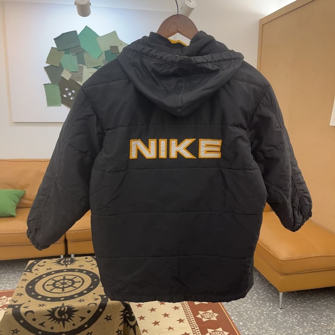 나이키 올드스쿨 레트로 옐로우 후드 패딩 점퍼 L C08681 상품이미지4