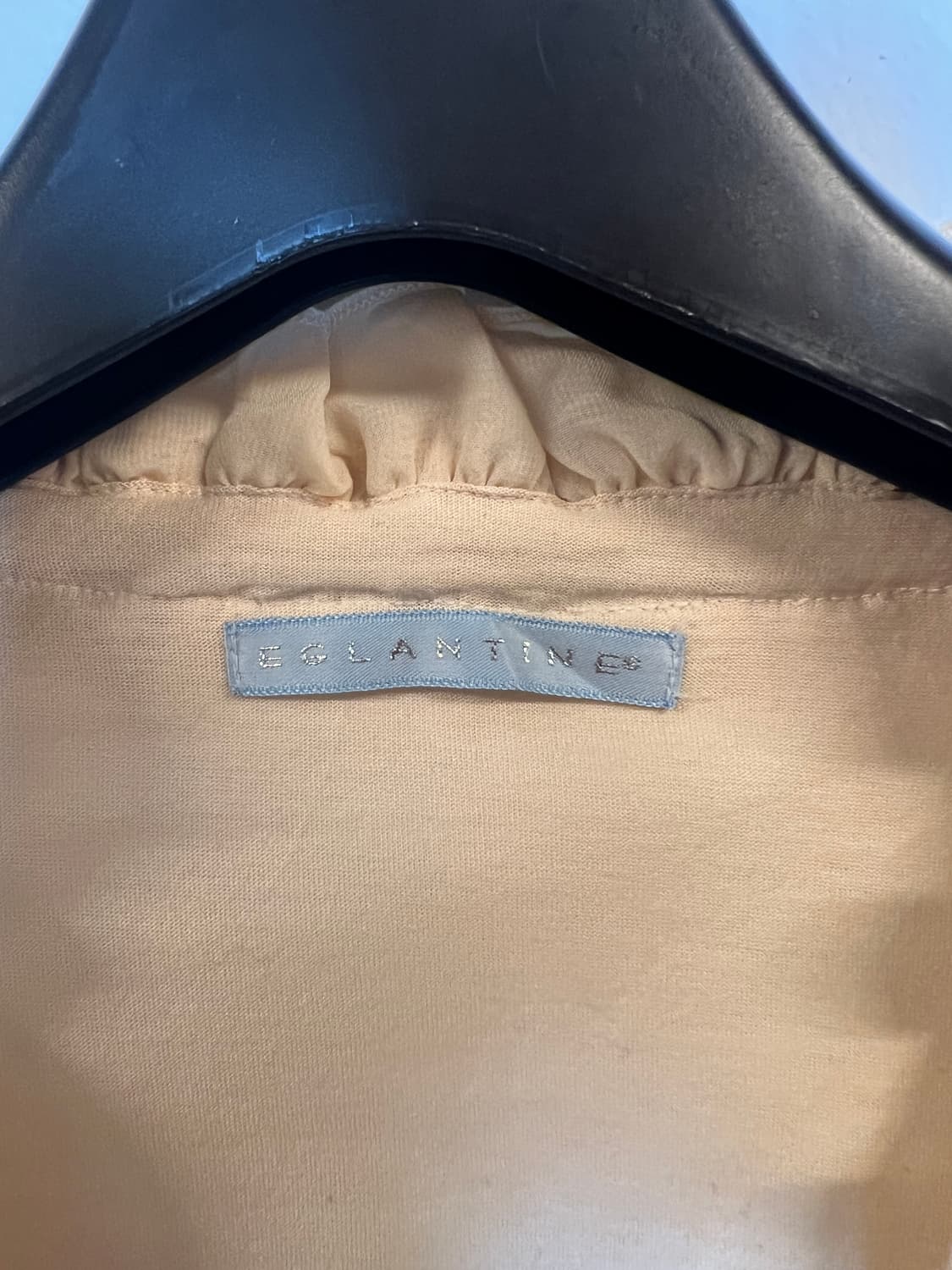 T080 JPN 베이지 프릴 레이스 브이넥 반팔 티셔츠 SIZE 40 상품이미지3