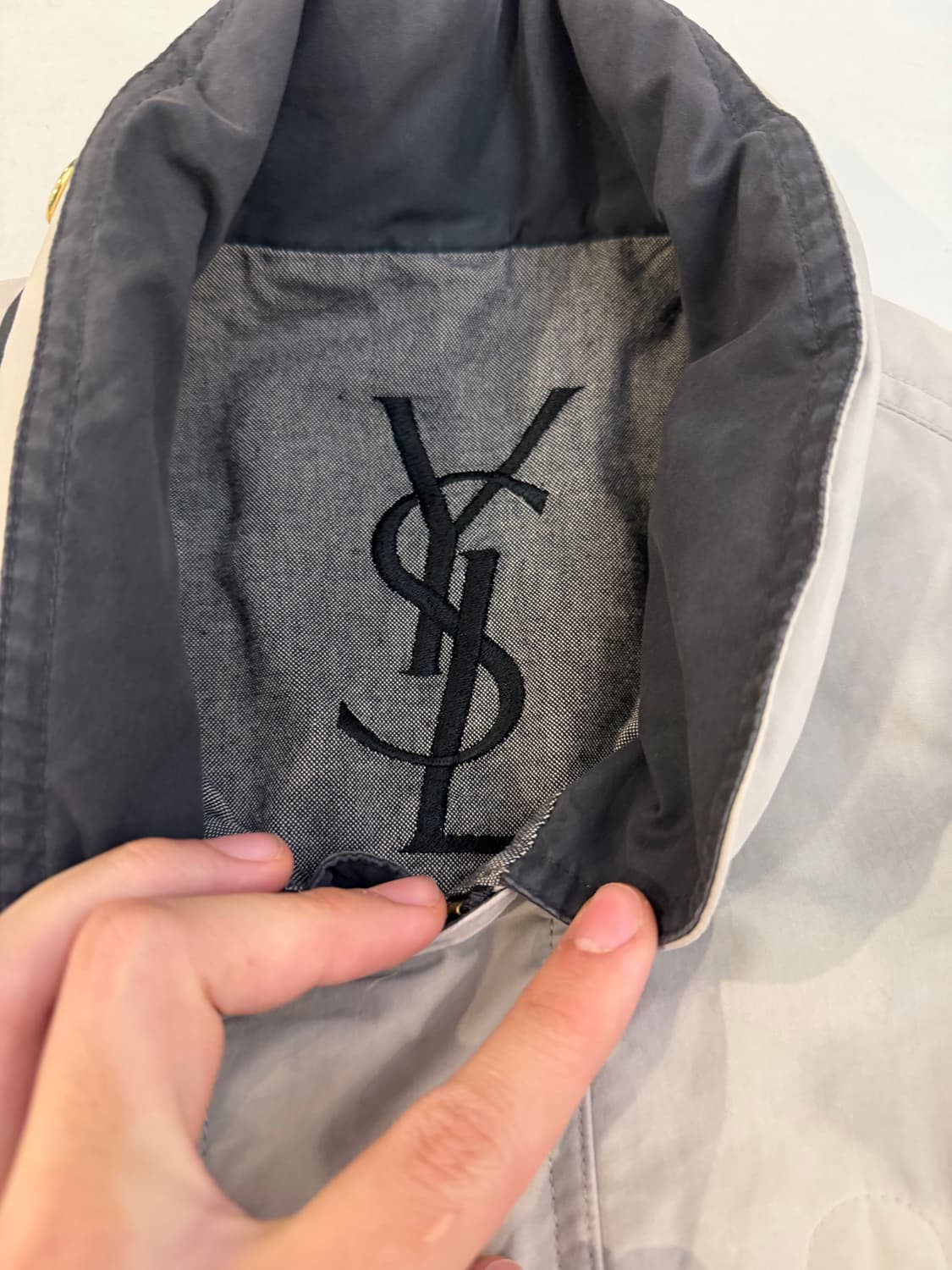 90s YSL 입생로랑 블루종 사파리 자켓 베이지 상품이미지5