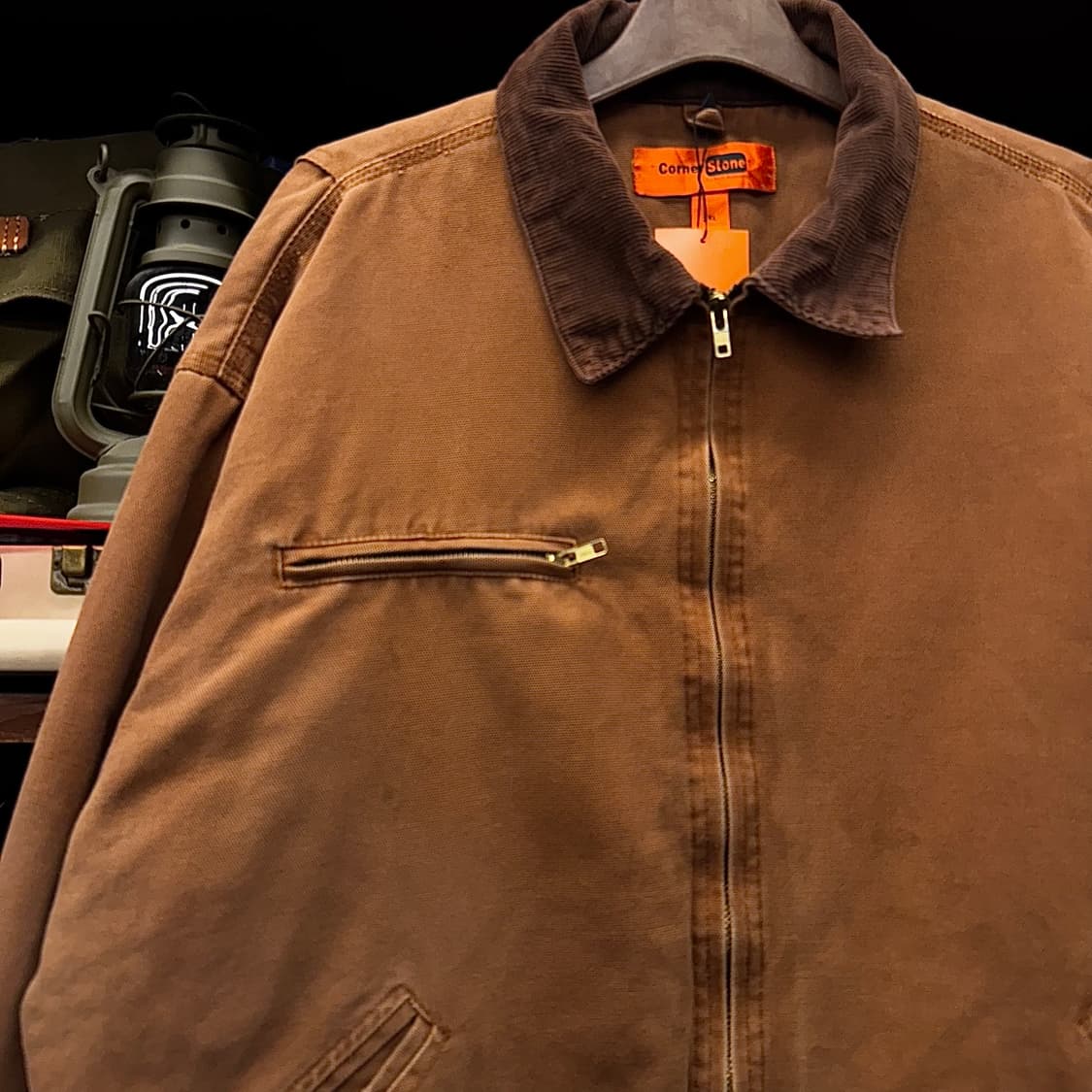 90s 코너스톤 후면 프린팅 헤비 캔버스 디트로이트 워크 자켓 상품이미지5