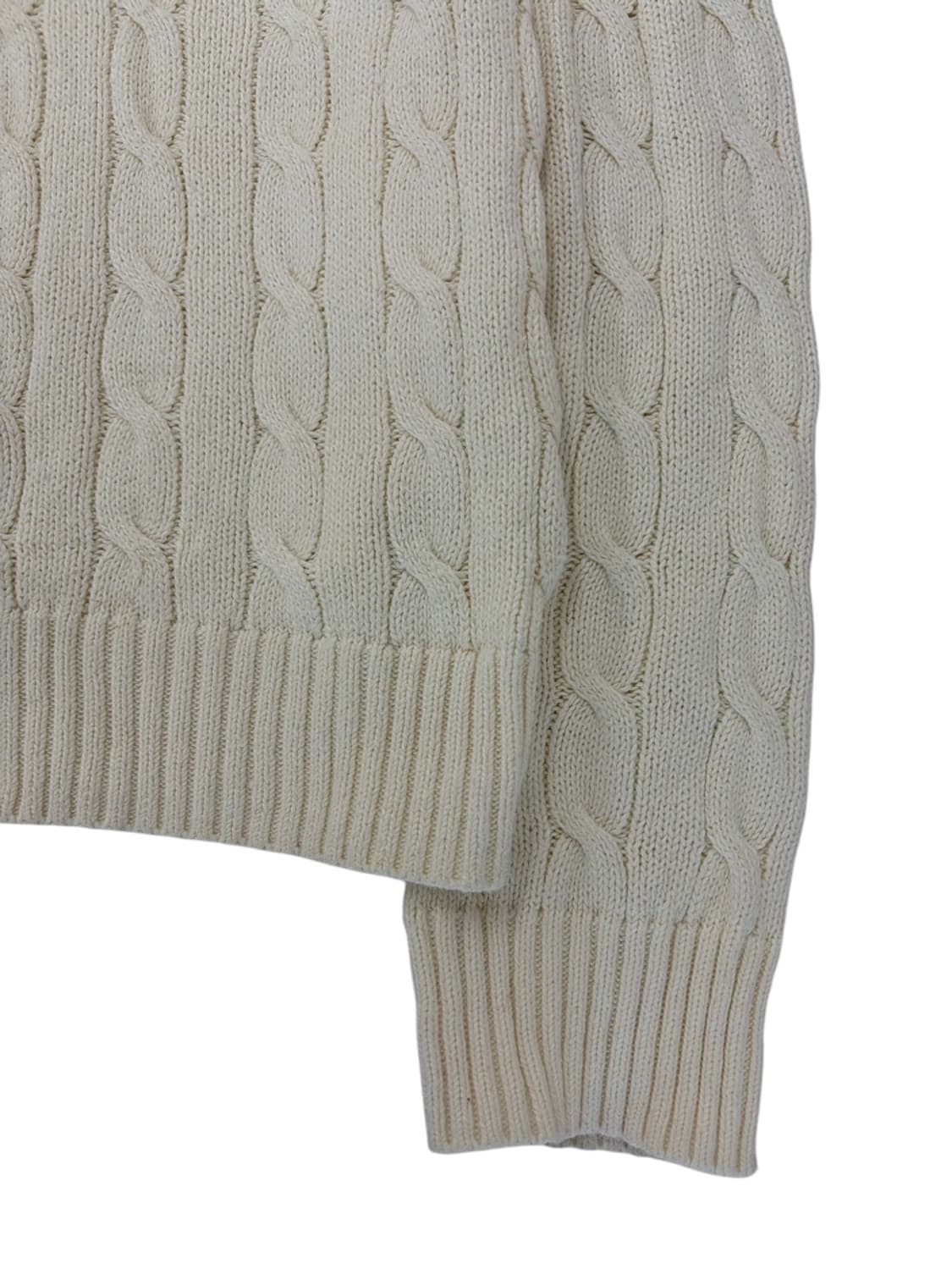 폴로 케이블 꽈배기 니트 아이보리 (L) 상품이미지4