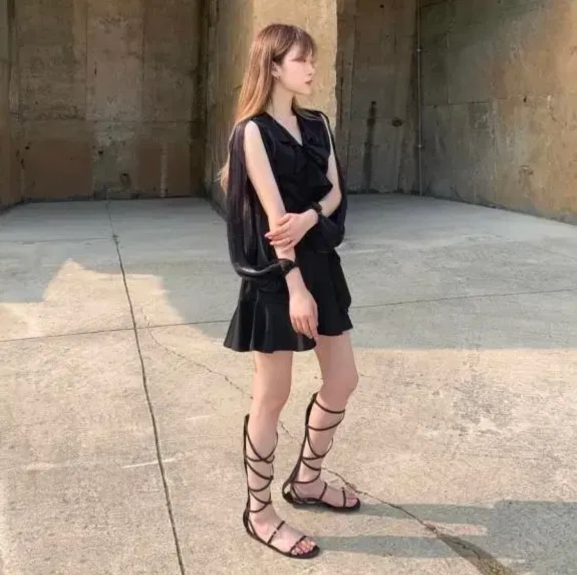 (새상품) 체리퀴리 라뇨 프릴랩 원피스 블랙 size1 상품이미지6