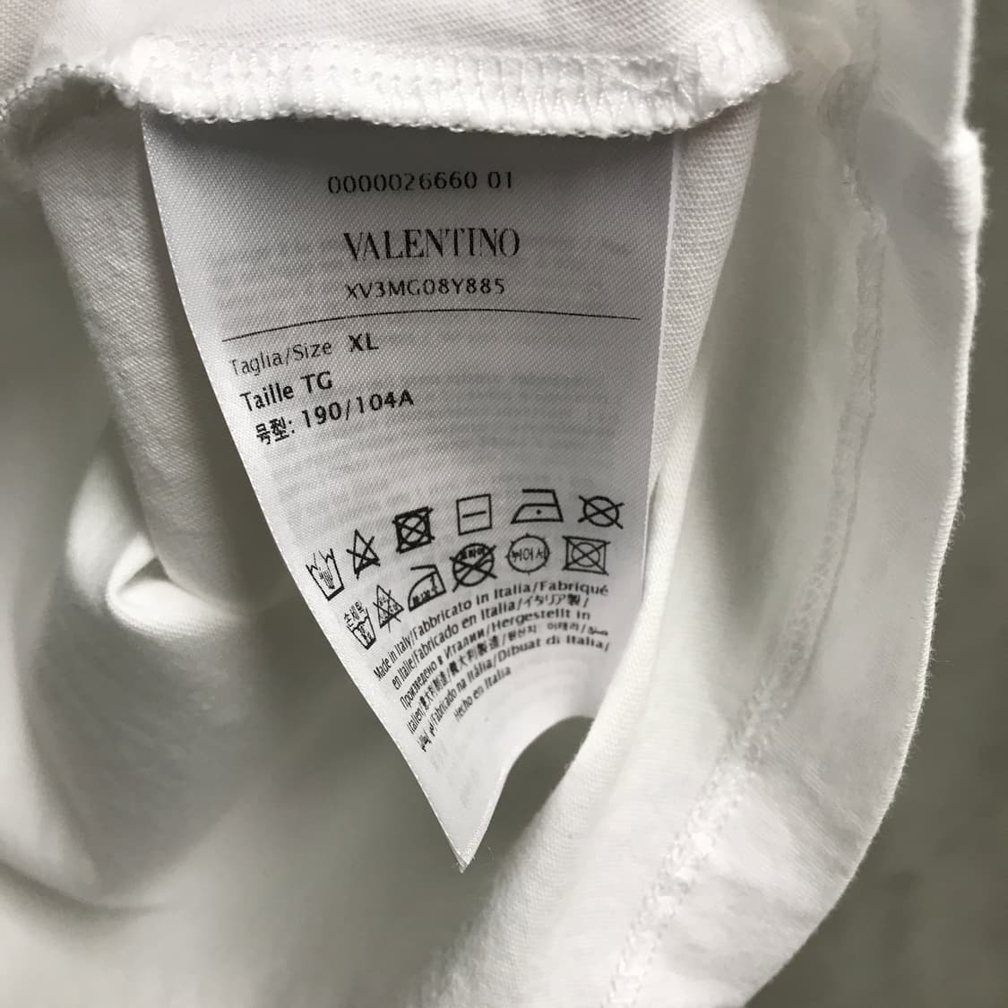 발렌티노 화이트 반팔 티셔츠 XL 상품이미지6