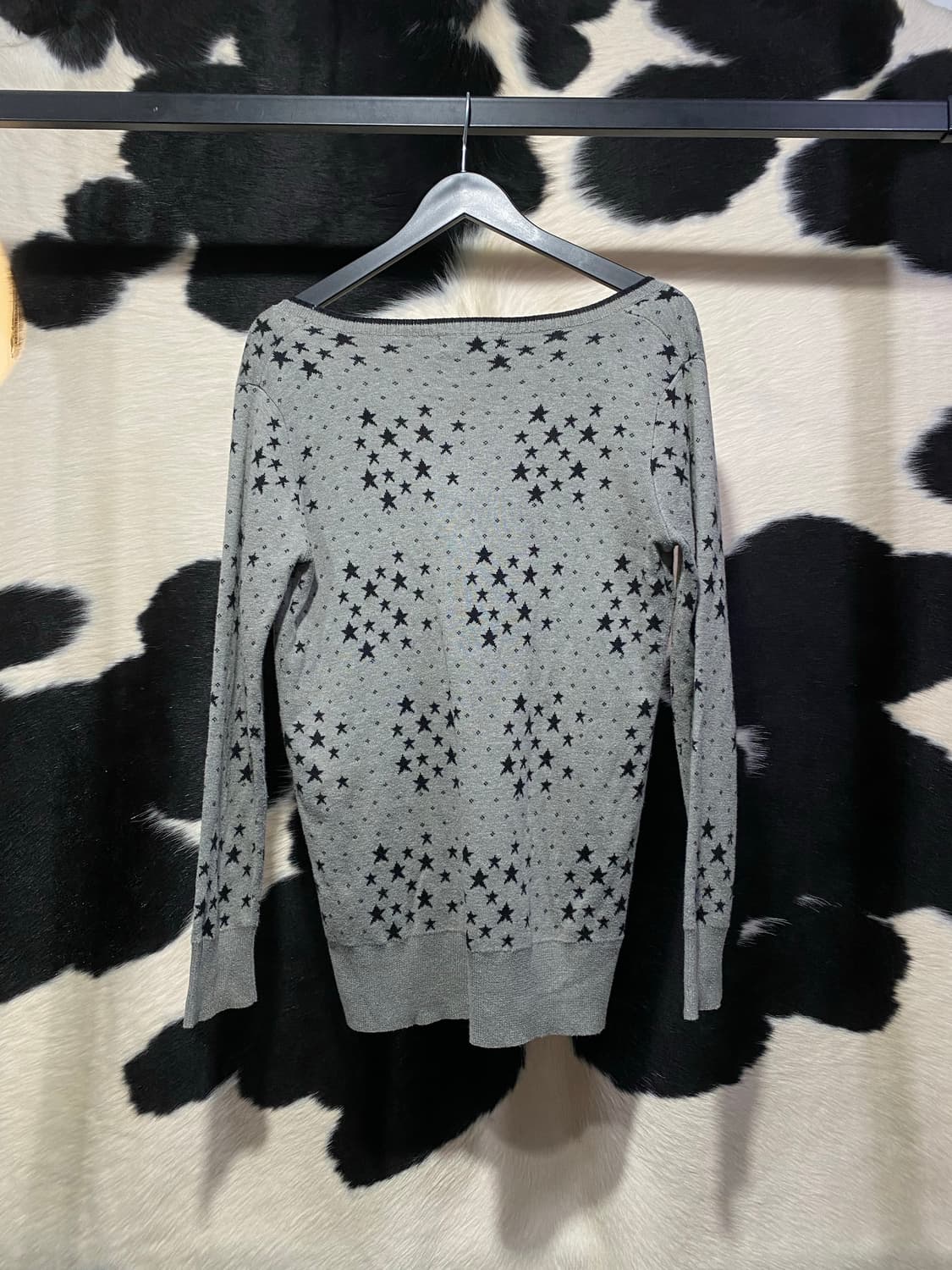 Japanese vtg 딥브이넥 별 가디건 상품이미지5