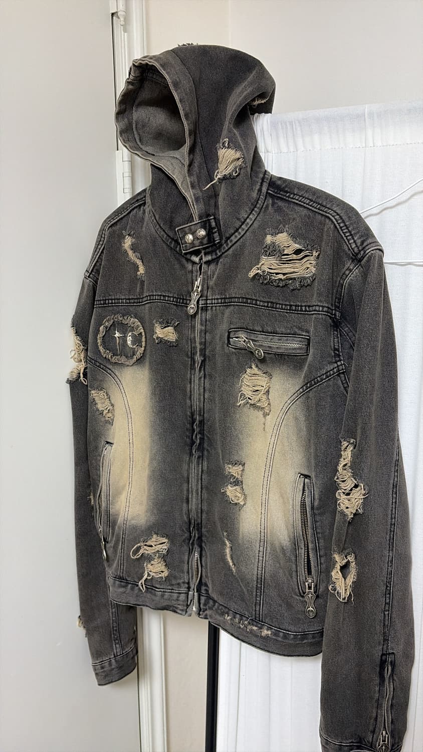 떠그클럽 24ss 데님 후드집업 블랙 [2사이즈] 상품이미지1