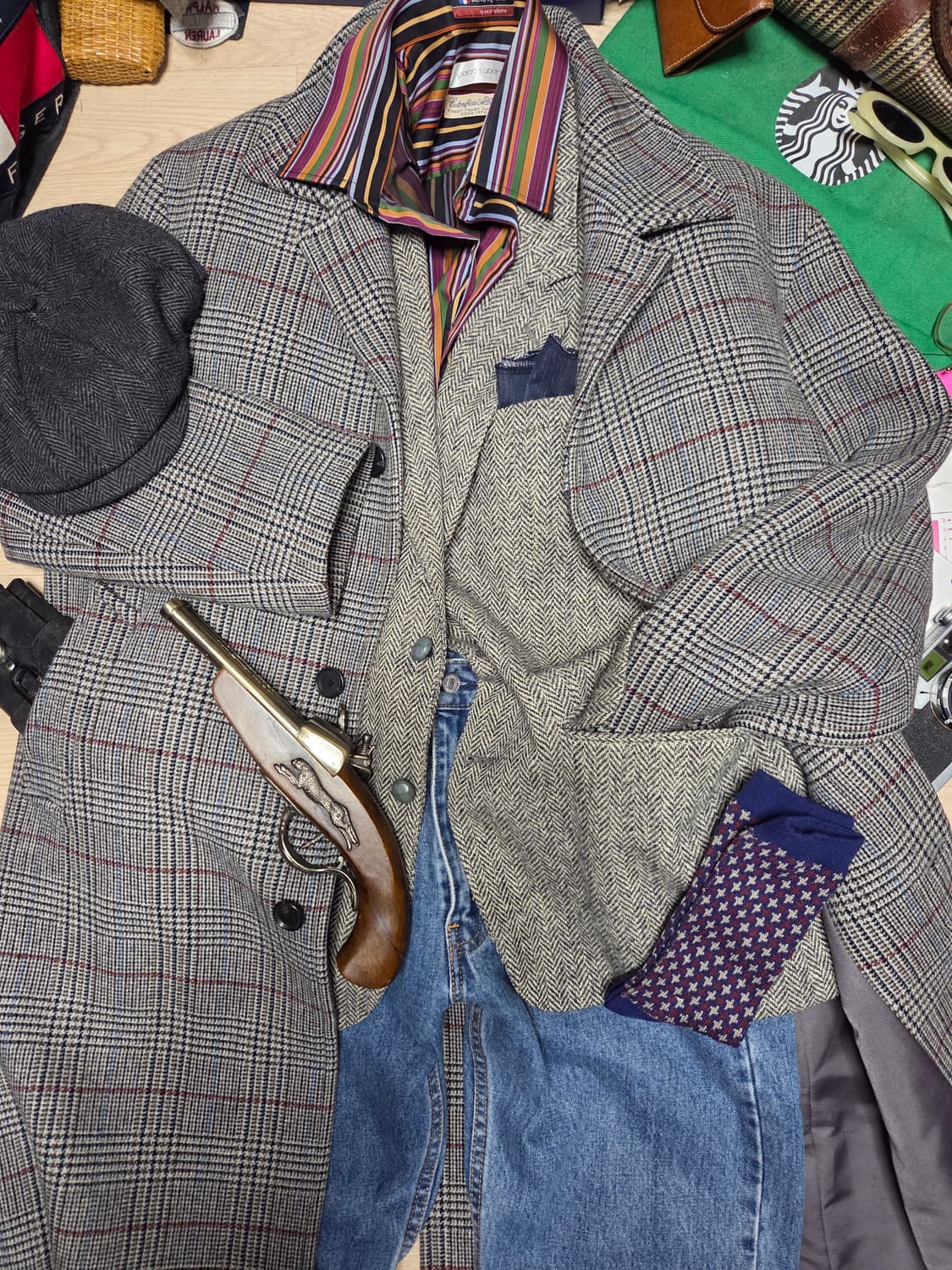 T.I FOR MAN 울 코트 체크 110 발마칸 싱글 체스터 xxl 상품이미지6