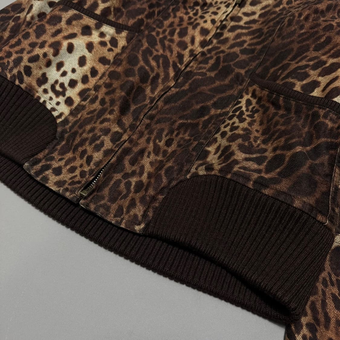 히스테릭글래머 브라운컬러 레오파드 패턴 덤블 레오파드 숄카라 자켓 상품이미지6
