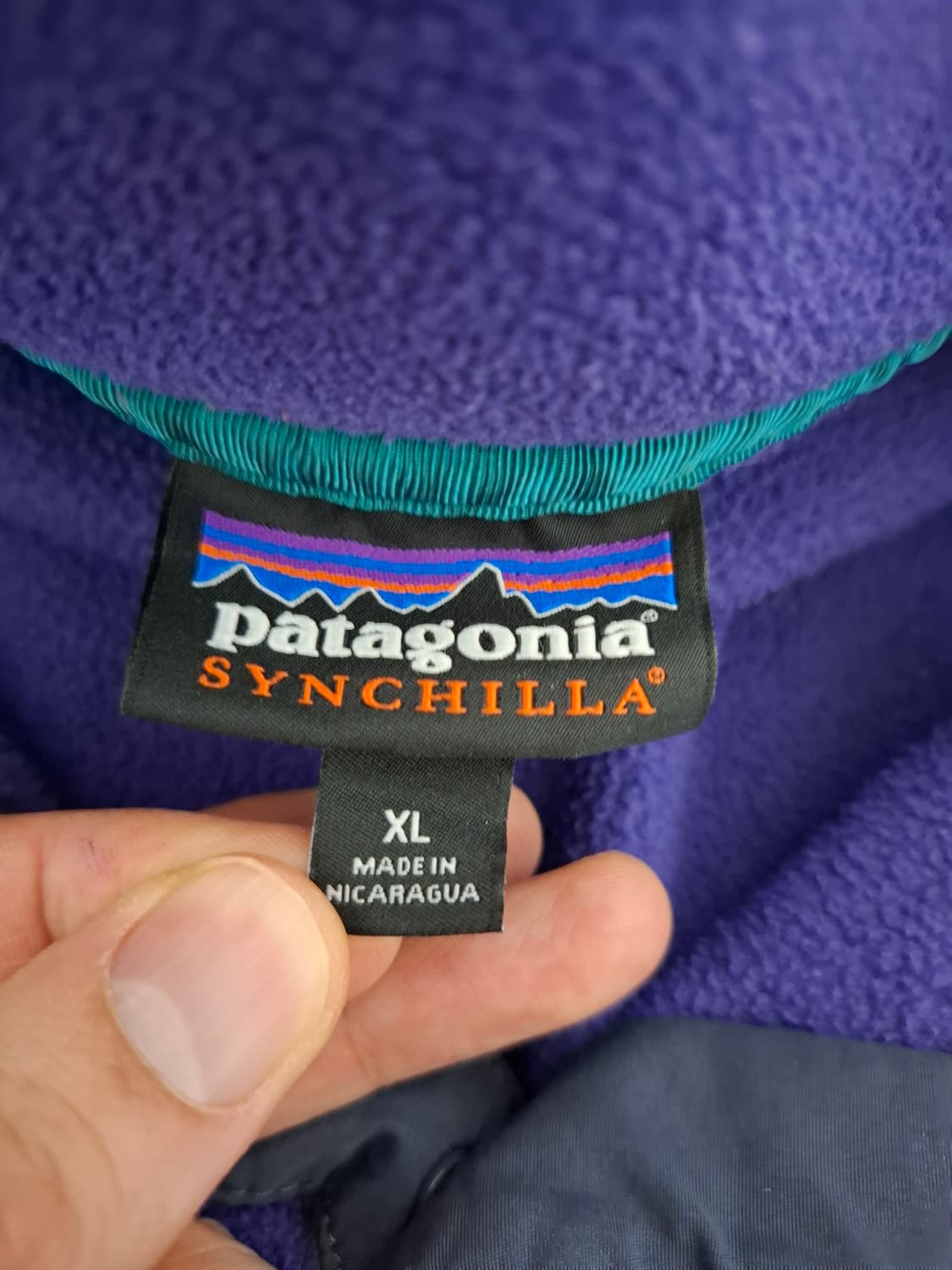 XL 파타고니아 신칠라 플리스 풀오버 퍼플/블루 상품이미지3