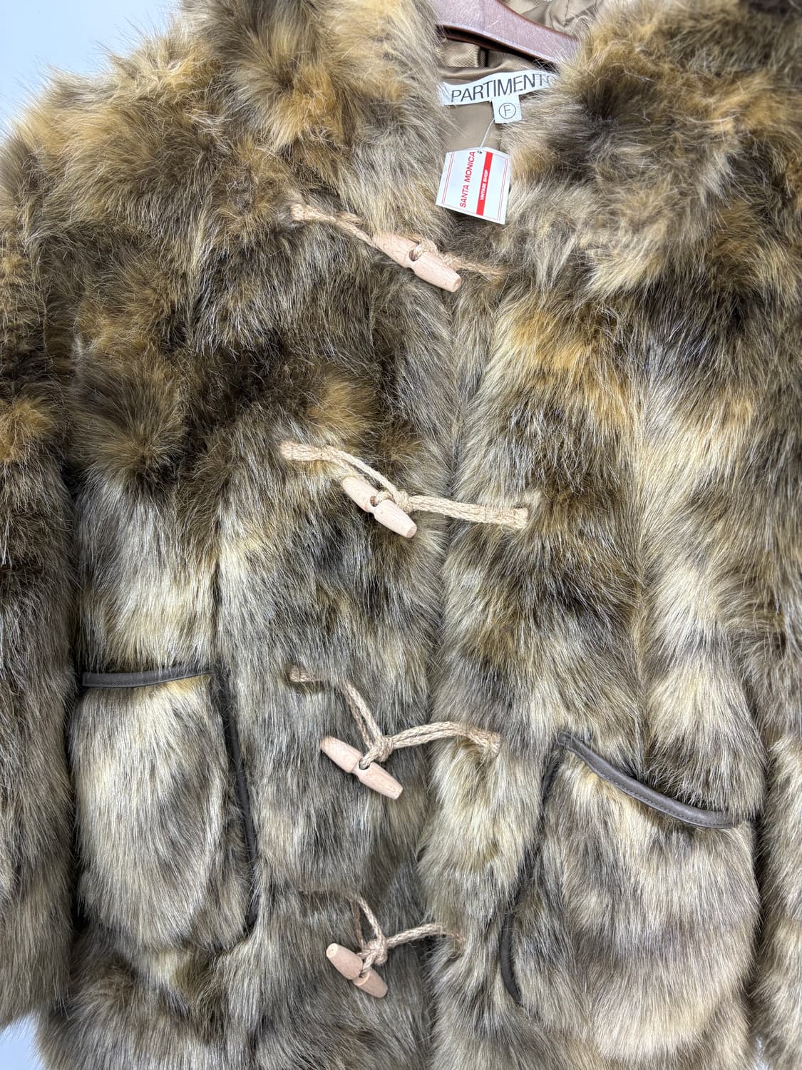 파르티멘토우먼 후디드더플 퍼 코트 믹스 브라운 A3148 상품이미지3