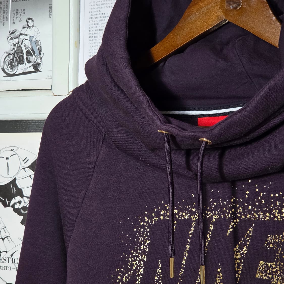 나이키 하이넥 퍼플 빅 로고 후드티 상품이미지3