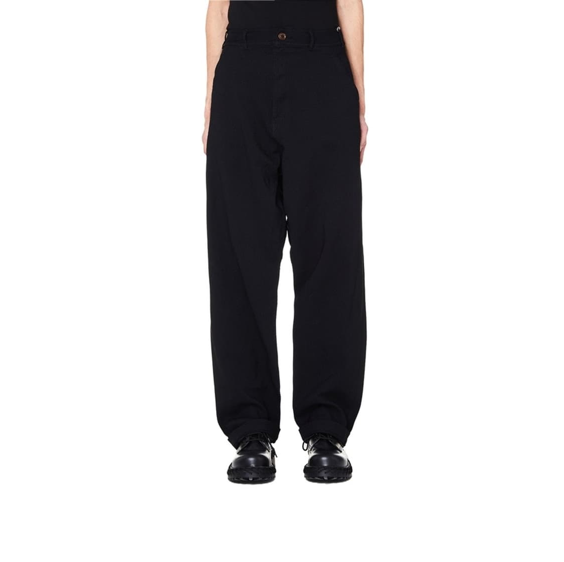 꼼데가르송 옴므 플러스 축융 폴리에스터 팬츠 블랙 상품이미지5