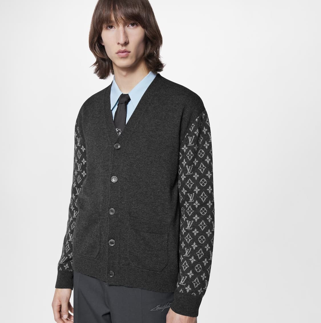(A+ / XXL ) / 루이비통 모노그램 캐시미어 그레이 가디건 상품이미지9