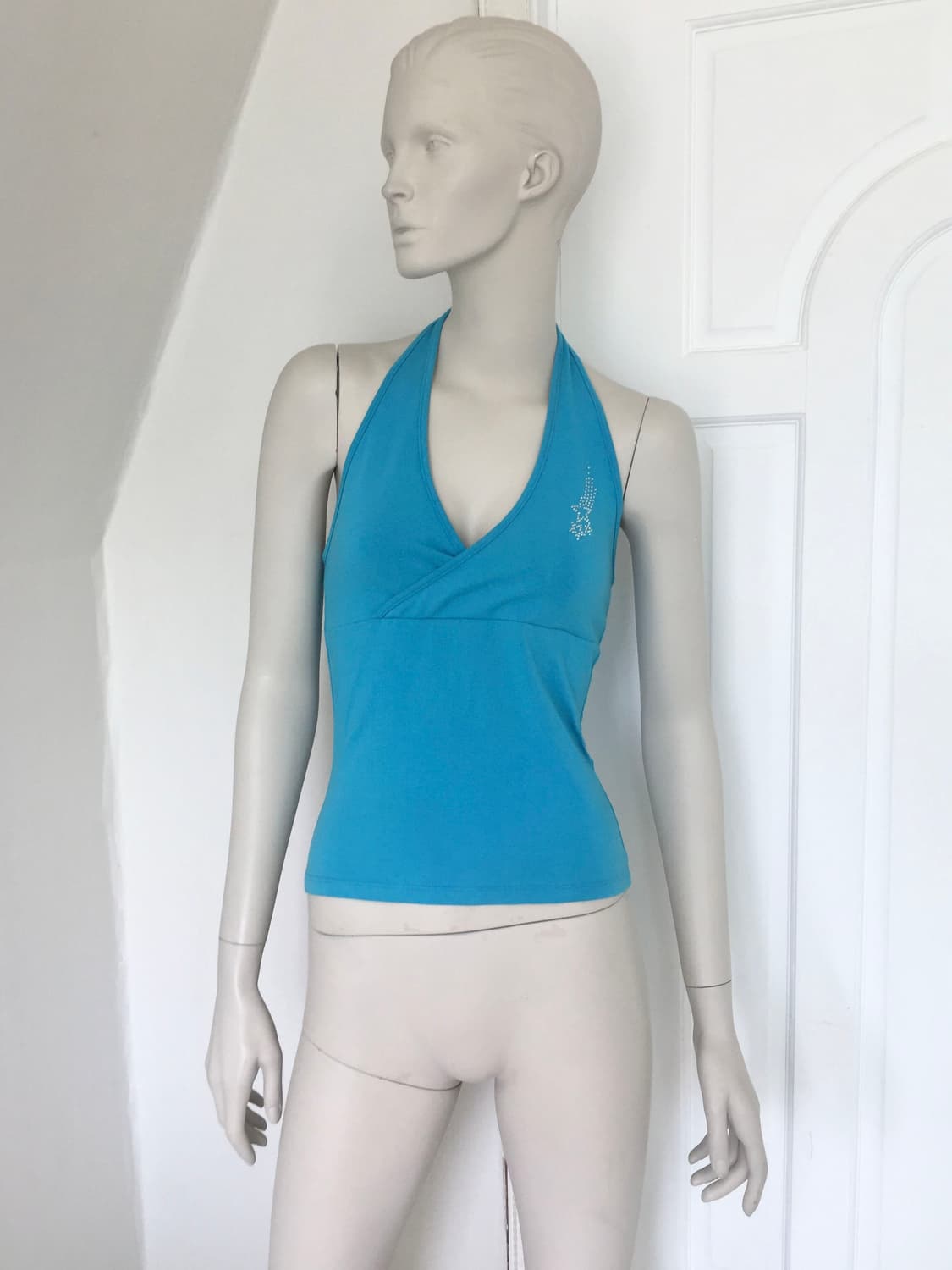 USA Made Crystal Detail Halter Top 상품이미지1
