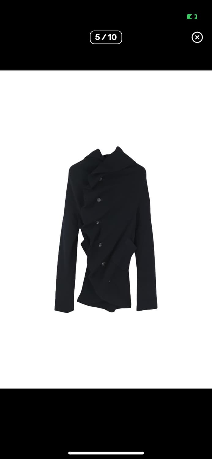 Comme des Garcons 꼼데가르송 비대칭 드레이프 가디건 네이비 상품이미지4