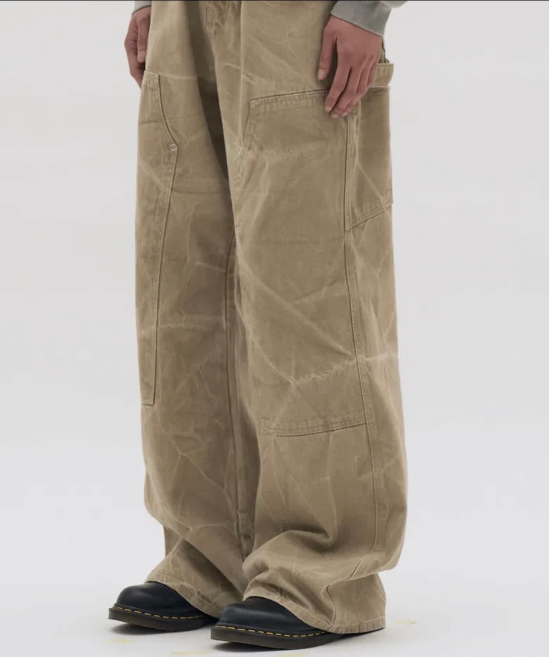 감마갤러리 와이드 더블니 카펜터 팬츠 (빈티지베이지컬러) 상품이미지1