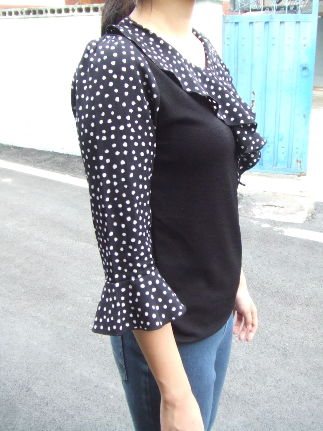 Vintage Black Dot Blouse 상품이미지3