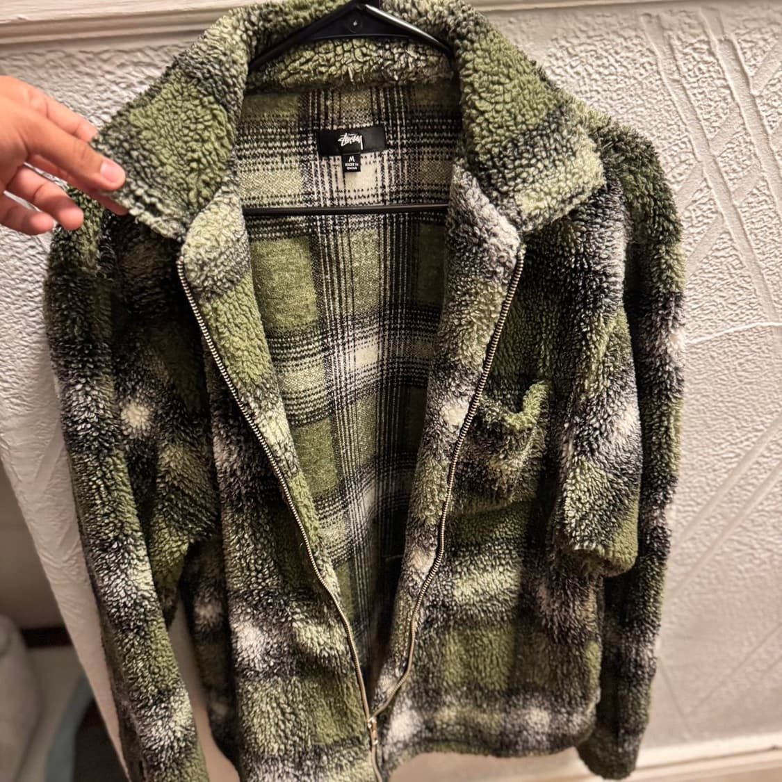스투시 체크 패턴 플리스 자켓 그린 상품이미지2