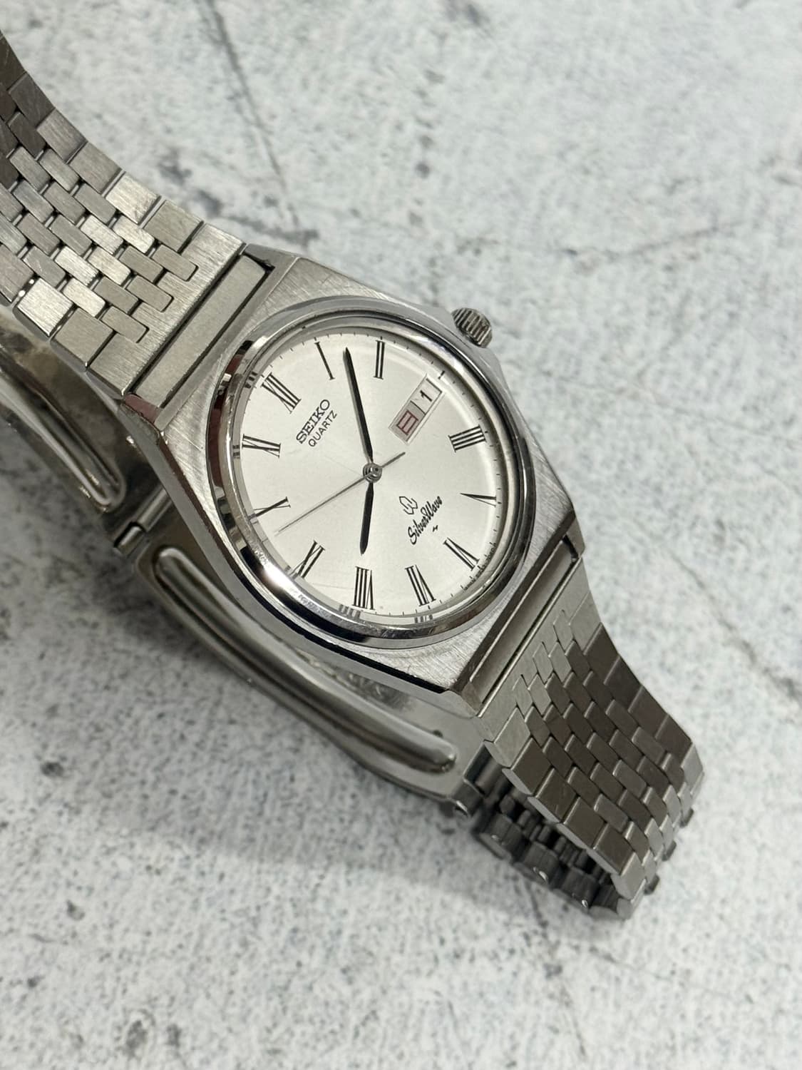 90s 빈티지 세이코 실버웨이브 로마인덱스 쿼츠 상품이미지5