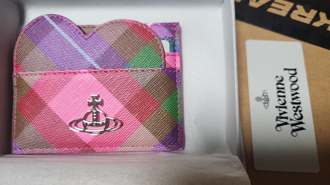 비비안웨스트우드 캔디 체크 하트 카드지갑 상품이미지2