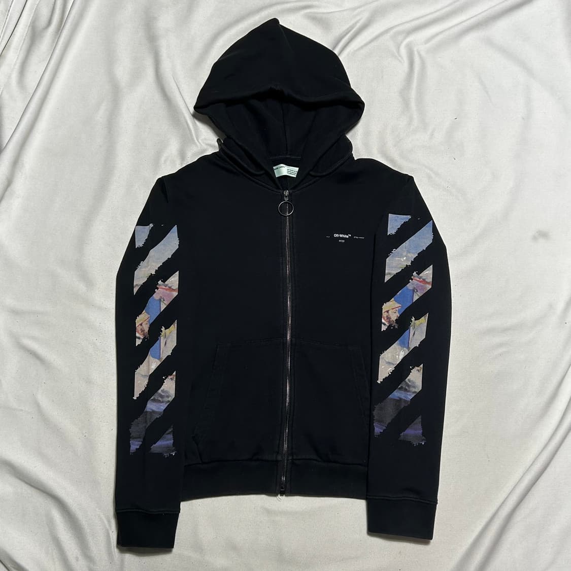 L 오프화이트 19S/S 유화 애로우 블랙 후드 집업 상품이미지2