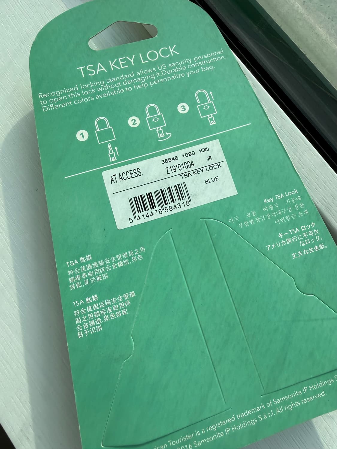 [새상품.정가15,000] 아메리칸투어리스터 3다이얼 / 열쇠 자물쇠 상품이미지2