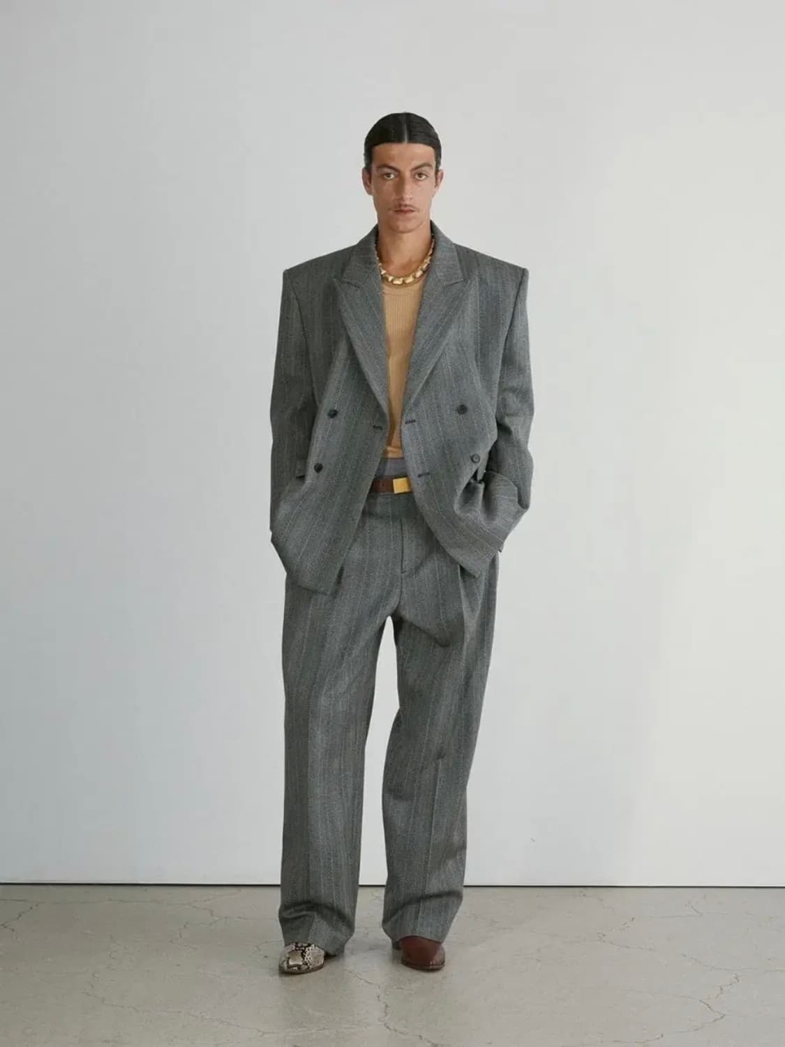 렉토 24fw 브로큰 헤링본 더블 셋업 상품이미지2