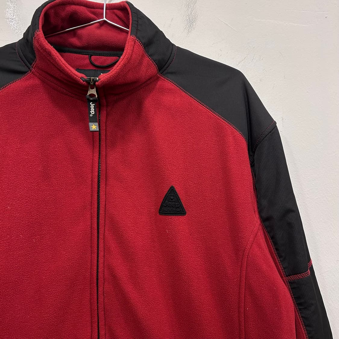 지프 나일론 배색 패치로고 경량 플리스 집업 상품이미지1