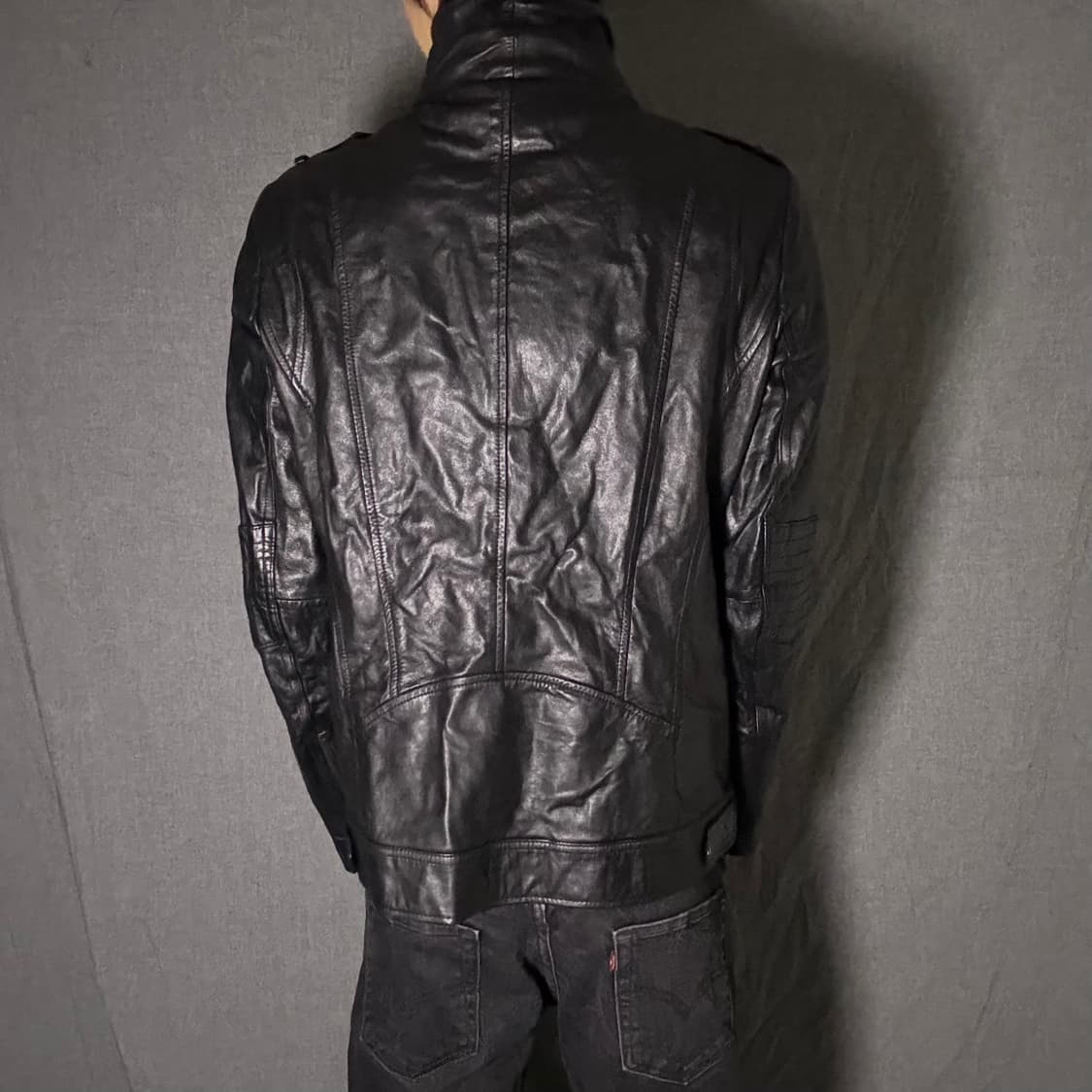 lamb skin pocket leather jacket 상품이미지5