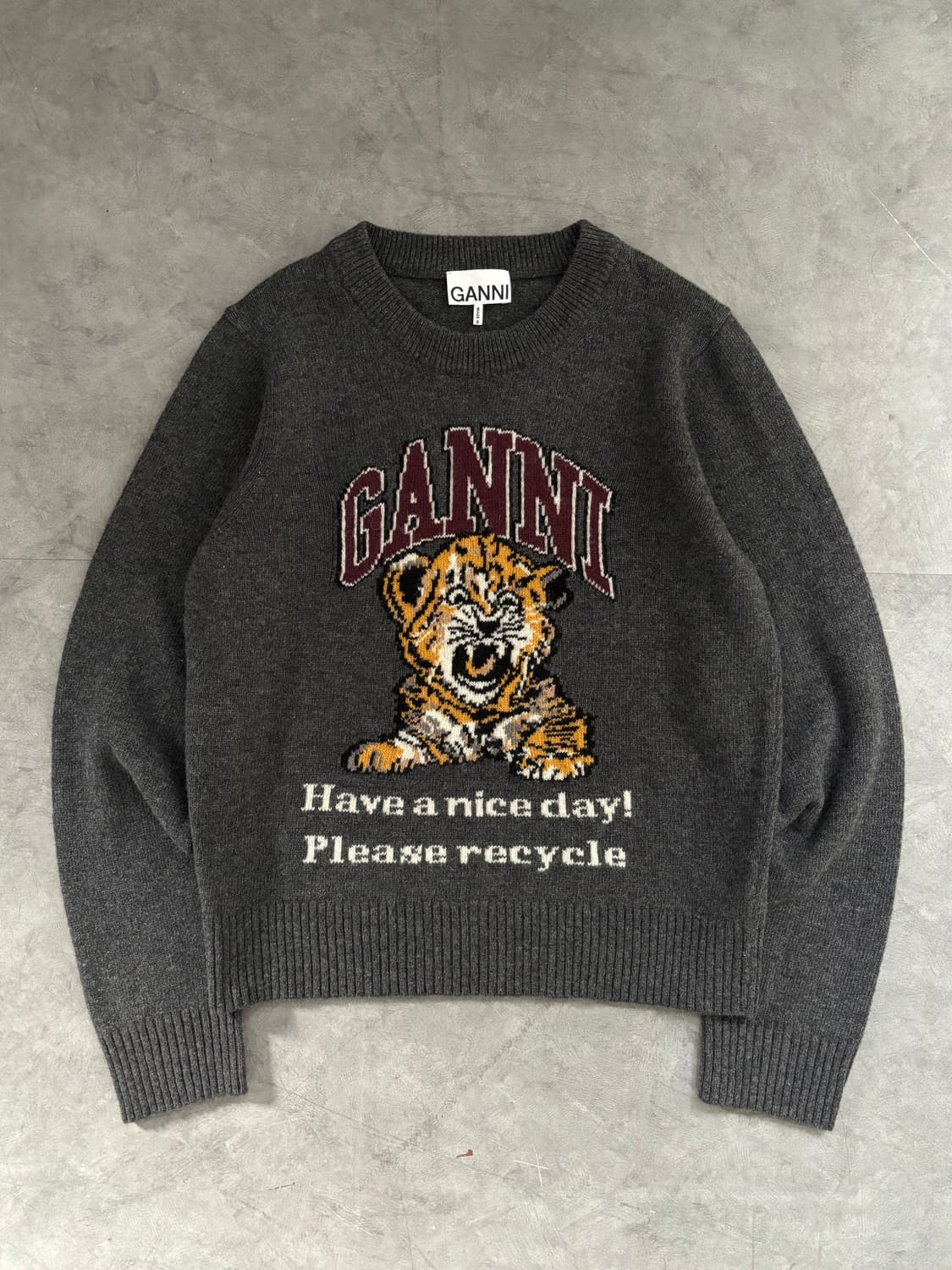 GANNI 가니 그래픽 타이거 자카드 니트  상품이미지1