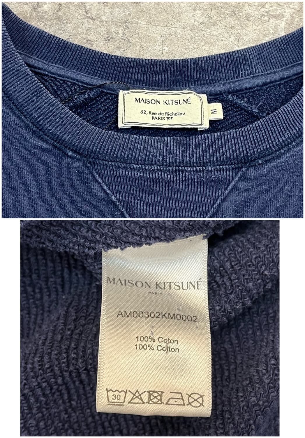 메종키츠네 맨투맨 네이비 M #csz3441 상품이미지3